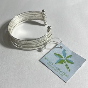 Meghan Browne style silver cuff bracelet new